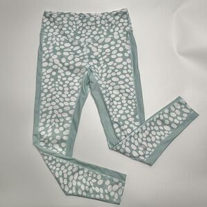 Vitesse Athletics Size Large Light Blue Polka Dot Women Leggings